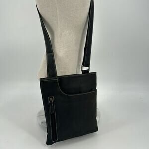 NWT Arrigo Black leather Unisex's Shoulder Crossbody bag